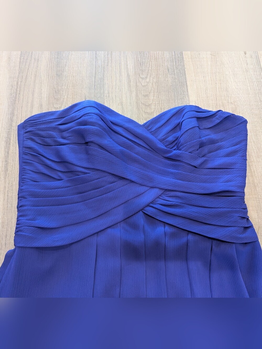 2/$40 David's Bridal Purple Strapless Chiffon Bridesmaid Dress - Picture 3 of 7